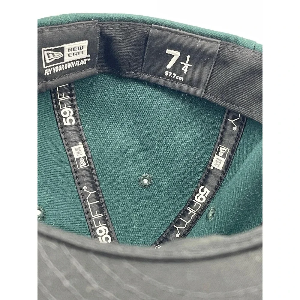 New Era 59FIFTY Oakland Athletics Fitted Hat‎ Green Yellow Size 7 1/4 MLB
